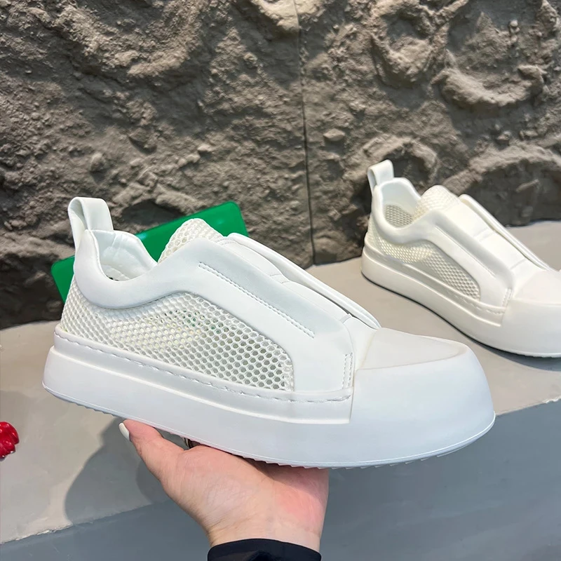 【设计师款】夏季潮牌男鞋网面透气帆布鞋板鞋镂空休闲百搭小众潮鞋