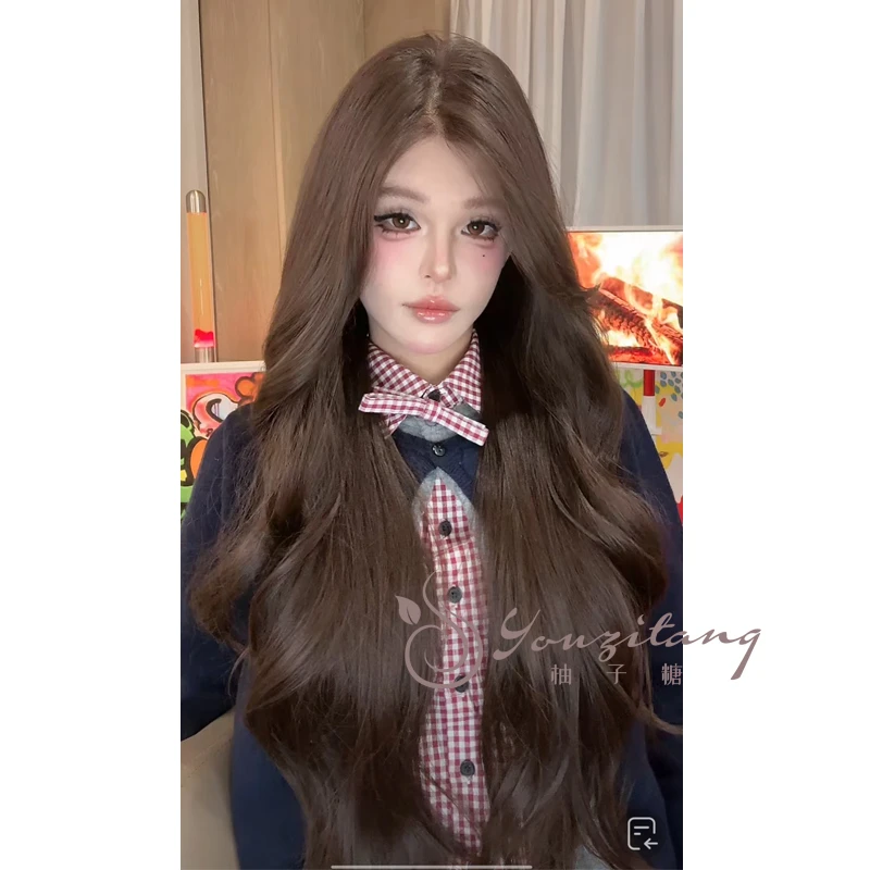 小圆【自然大蕾丝】弹力网进口丝假发女大波浪发精修发量适中