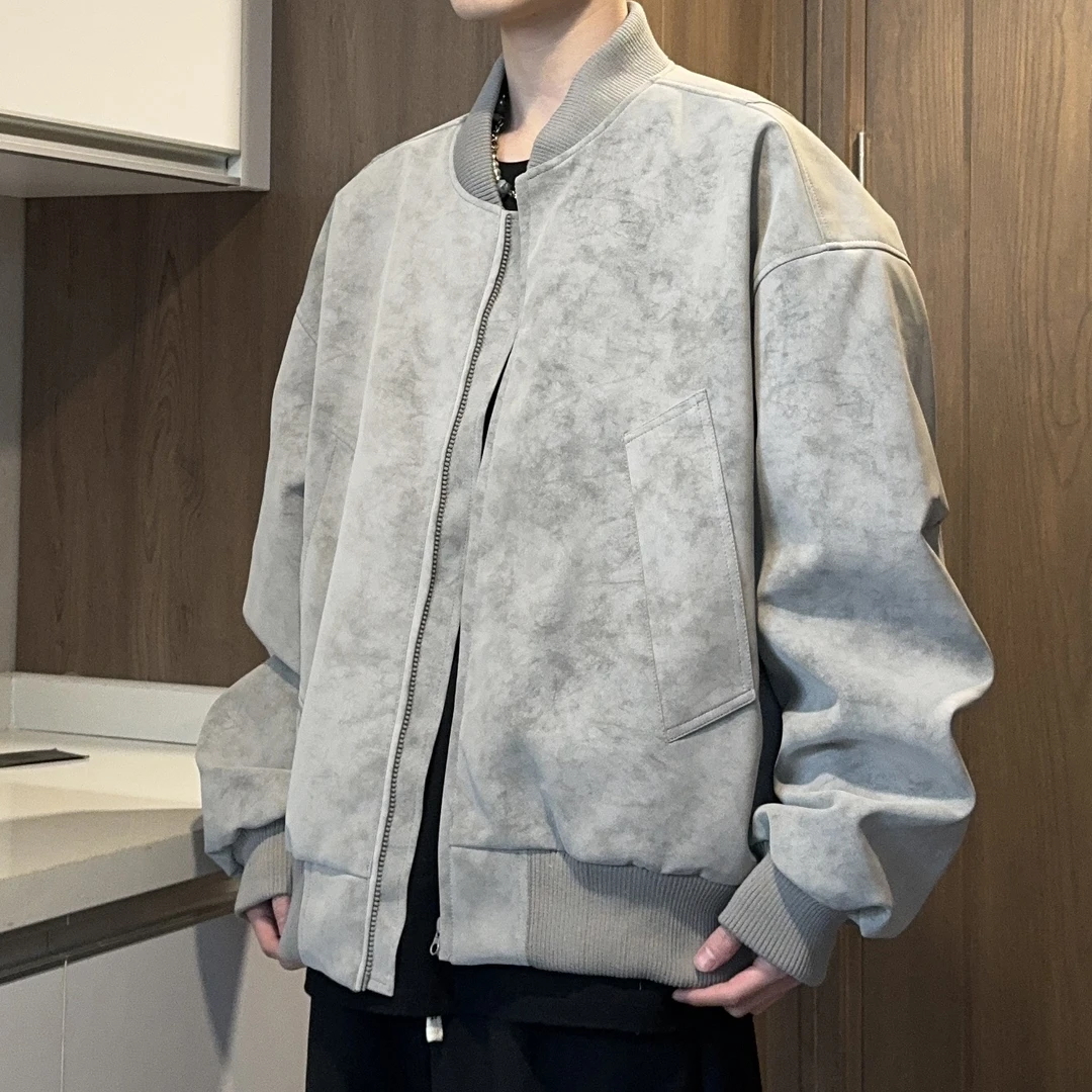 JUJUPS美式复古皮衣夹克外套男款春秋潮牌痞帅机车男生外套皮夹克