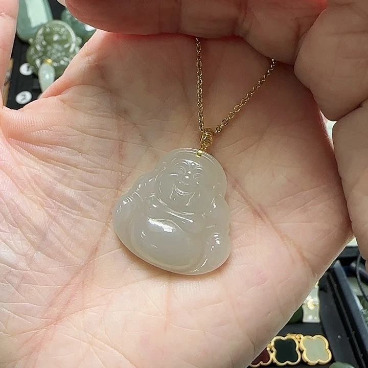 吊坠(赠链)18K金镶嵌和田玉