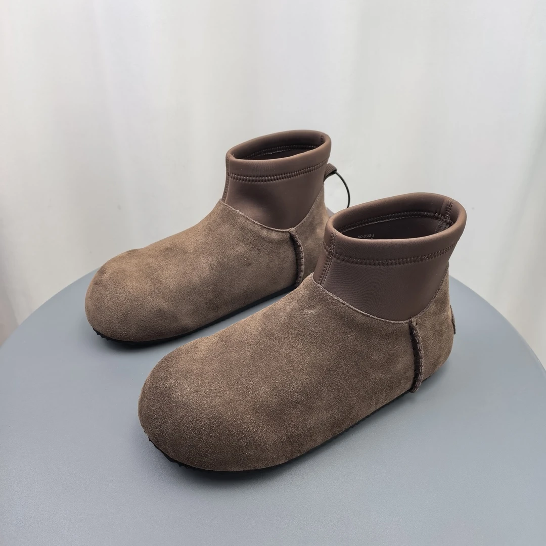 SGIRL TWTW复古圆头百搭短靴女2025新款时尚勃肯靴内增高面包靴潮