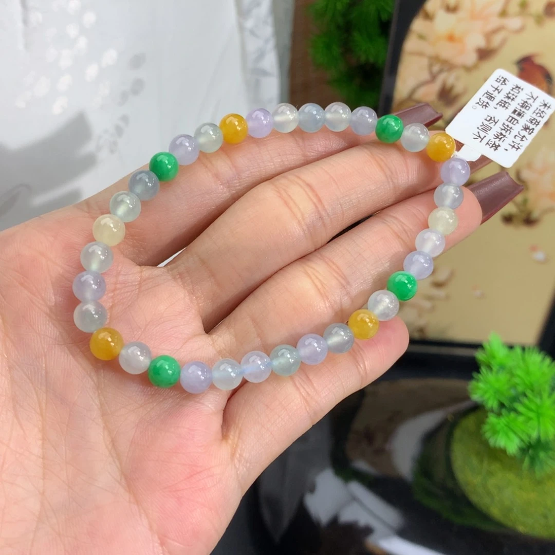 翡翠手链未镶嵌卡5.5冰多宝手串