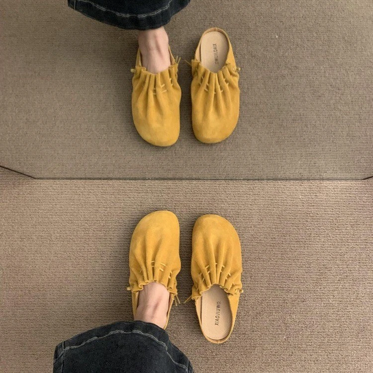 勃肯鞋女半拖2025年新款新款复古时尚百搭一脚蹬懒人春秋包头拖鞋