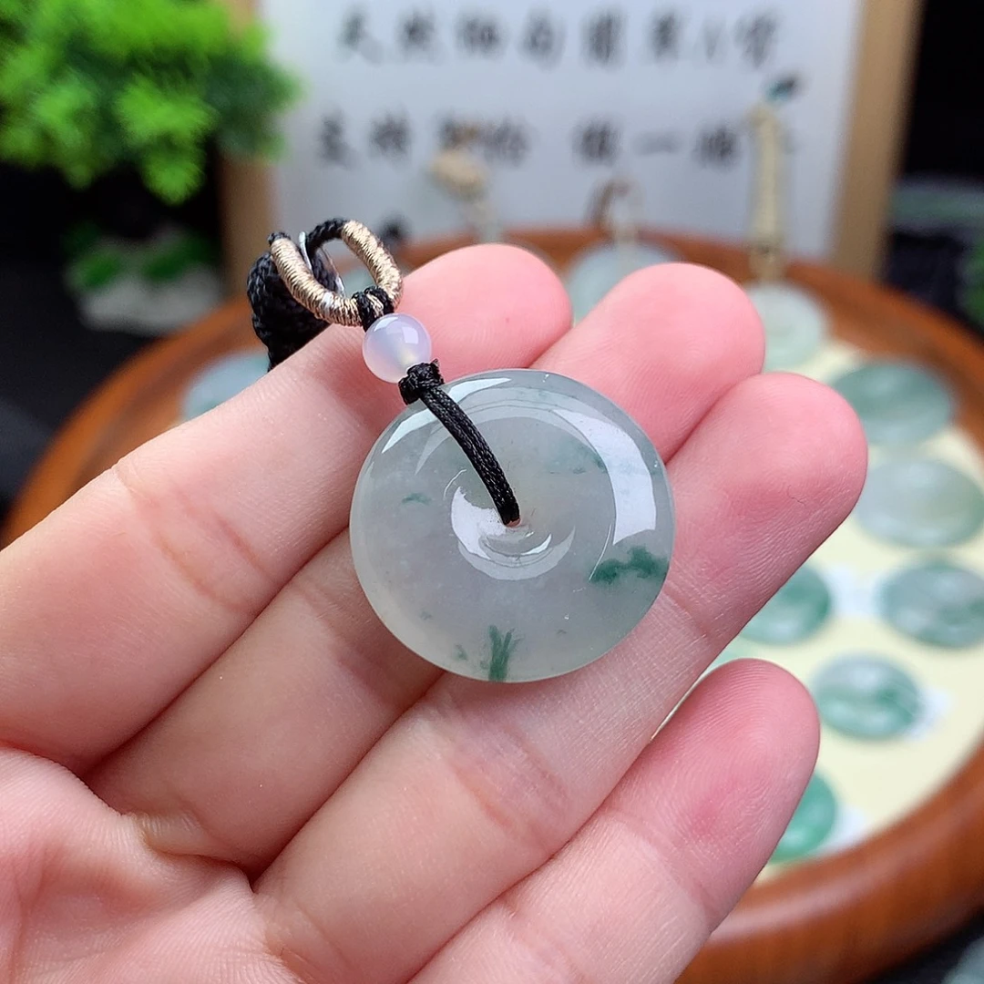 翡翠未镶嵌颈饰平安扣24×6.4