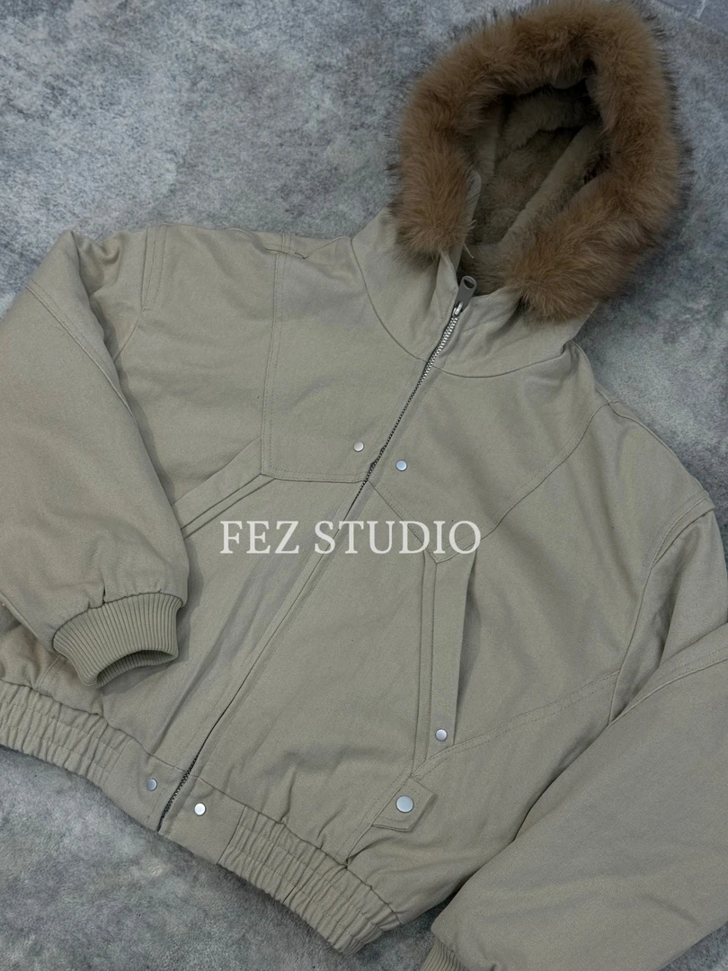 FEZ25SS座山雕短款结构重工连帽外套男女cleanfit【241269】