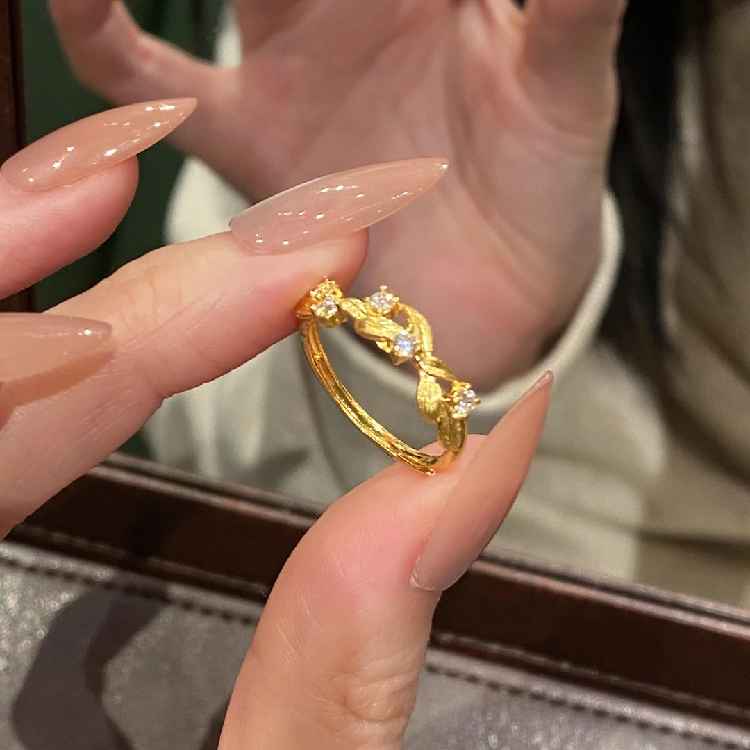甜美高级感轻奢时尚小众设计戒指花环戒指简约百搭复古个性精致