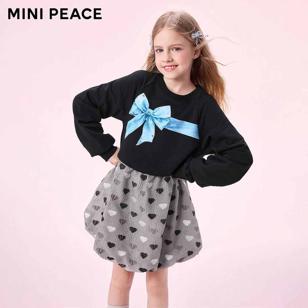 【活力系列】MINIPEACE太平鸟童装女童连衣裙秋季拼接甜酷花苞裙