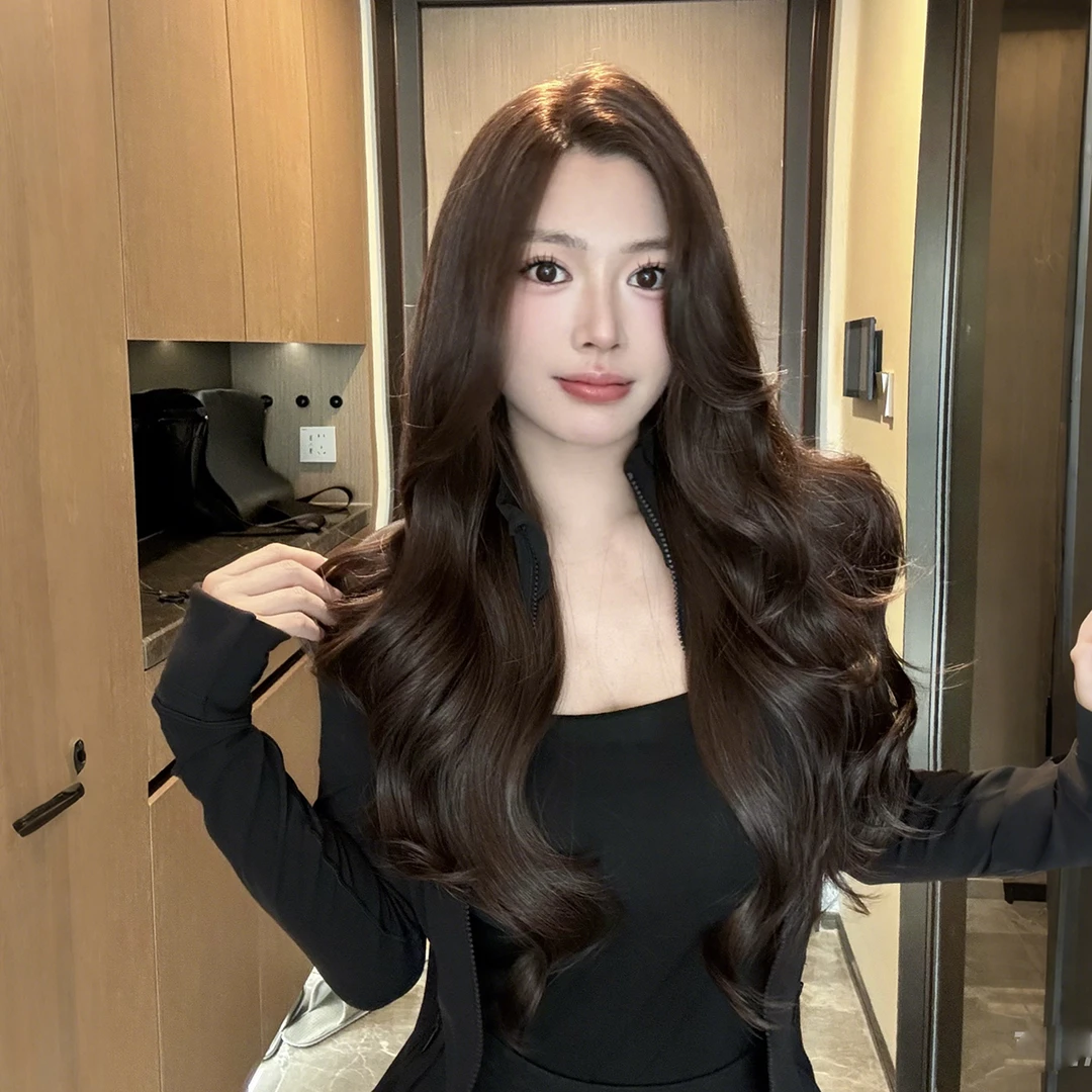 彤彤专属《漫步巴黎》巧克力色气质高层次卷发大面积蕾丝假发头套