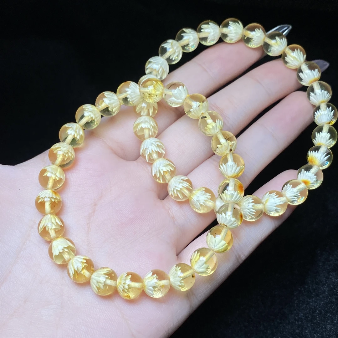 【小北珠宝】琥珀单圈圆珠手串尺寸约8mm【多样性发一件】15-WP62X5