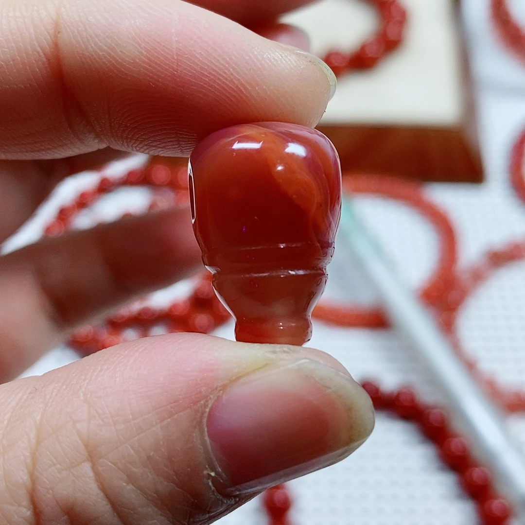 南红玛瑙未镶嵌单珠卡13