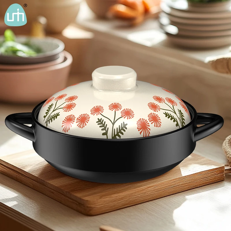 柚米一粒蒲公英陶瓷干烧锅耐高温砂锅家用煲仔饭炖菜煲汤明火沙锅