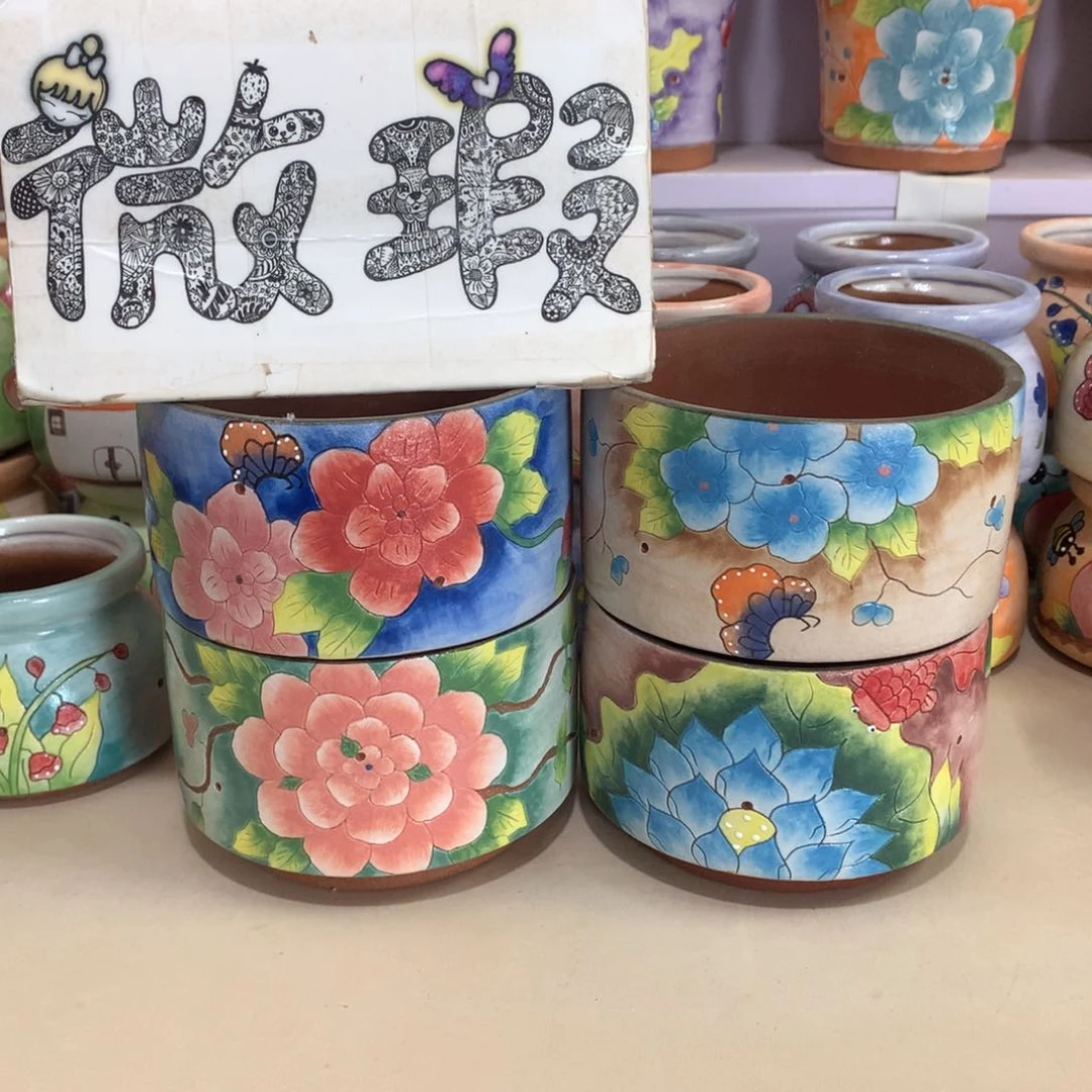 瑕疵花盆，手绘花盆