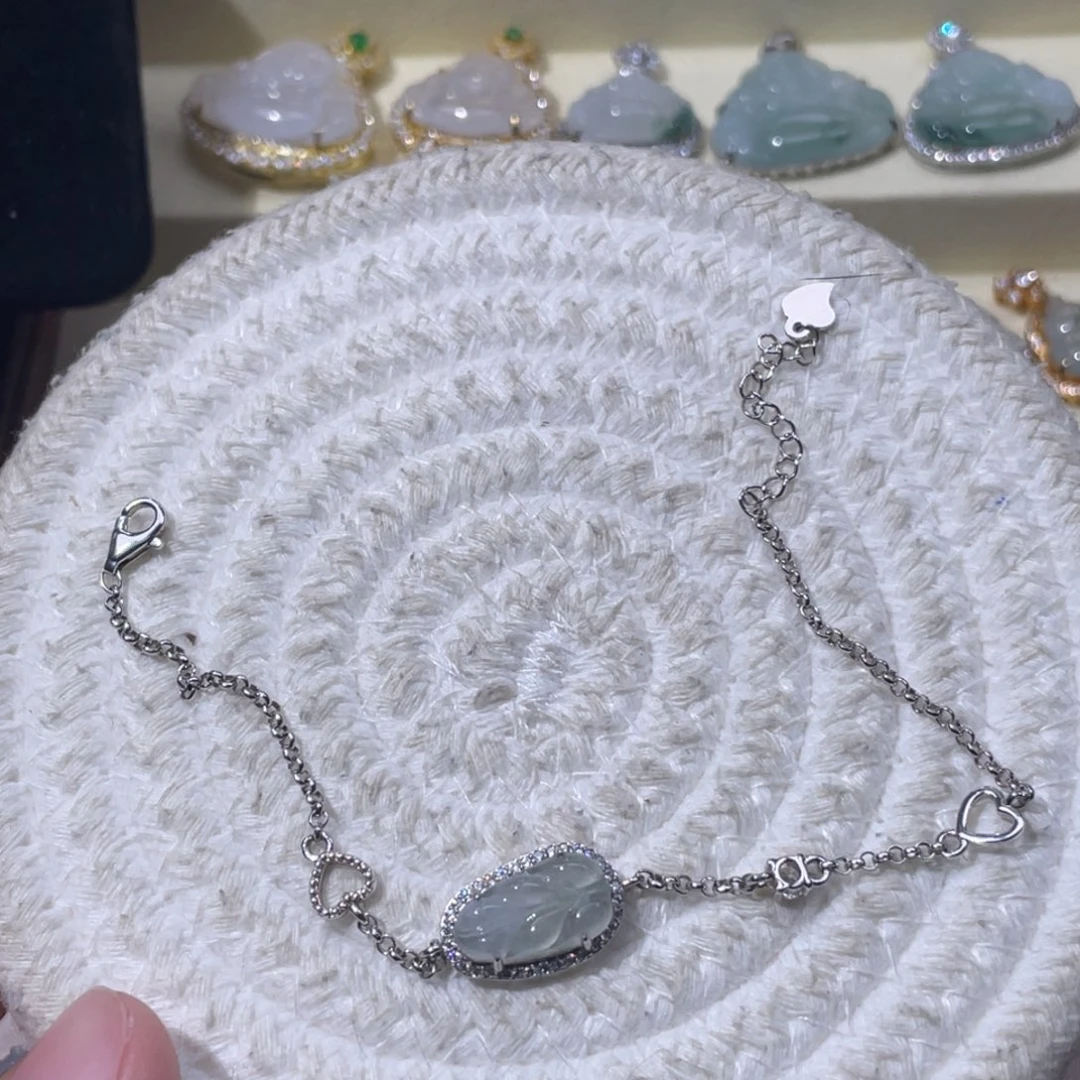 翡翠银S925镶嵌颈饰