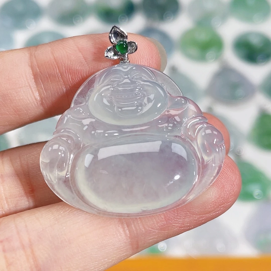 颈饰18K金镶嵌翡翠吊坠