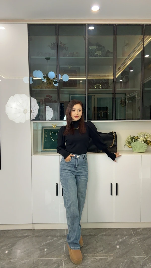 常规版（长度102-105)高腰牛仔裤女窄版直筒春季新款显瘦拖地裤