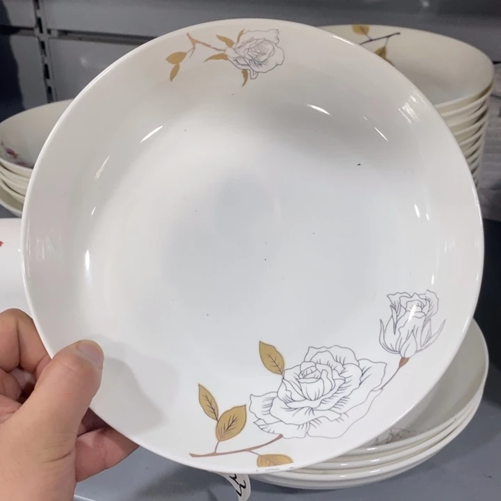 摆件陶123号6个装8寸满堂香渐变金花深圆盘