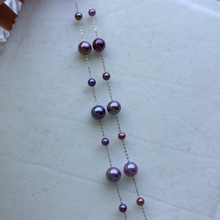 颈饰18K金镶嵌淡水珍珠世***人