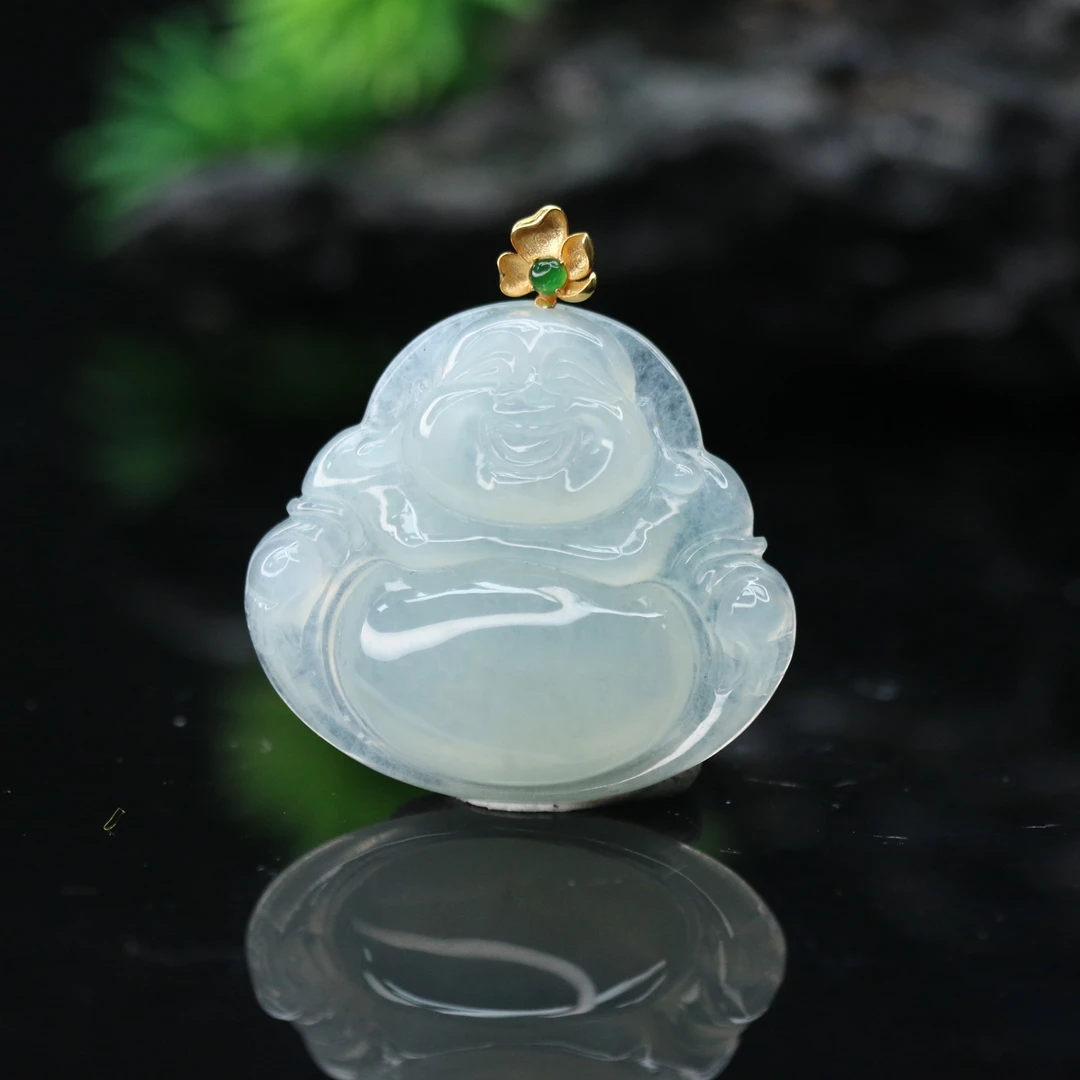 FC38天然缅甸翡翠A货18k佛公吊坠/900041/保利厦门拍卖