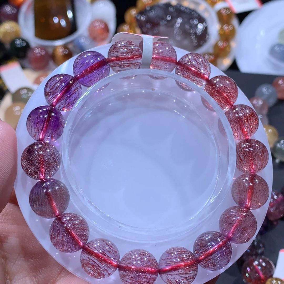 手链未镶嵌水晶紫红渐变色超七11mm