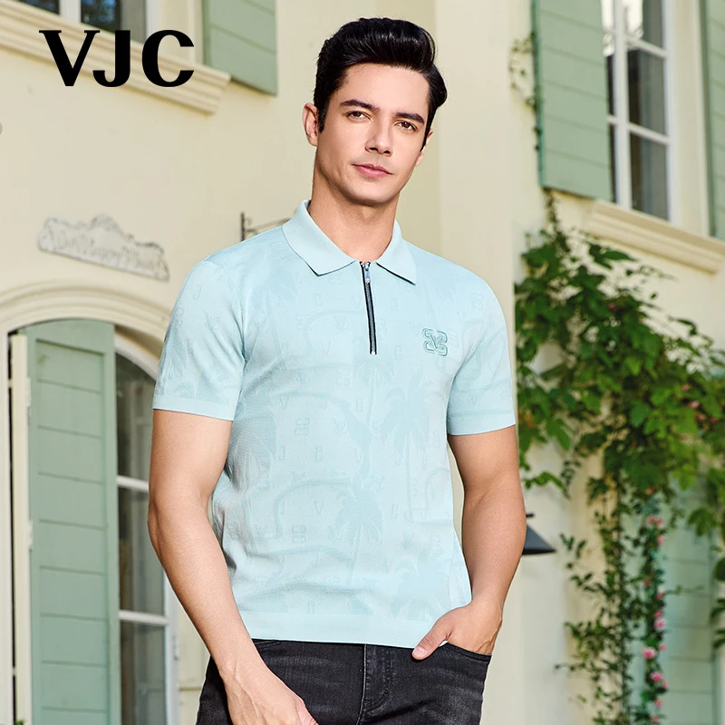 VJC/威杰思2025春夏新款男装时尚通勤刺绣POLO衫商务D25BC1749