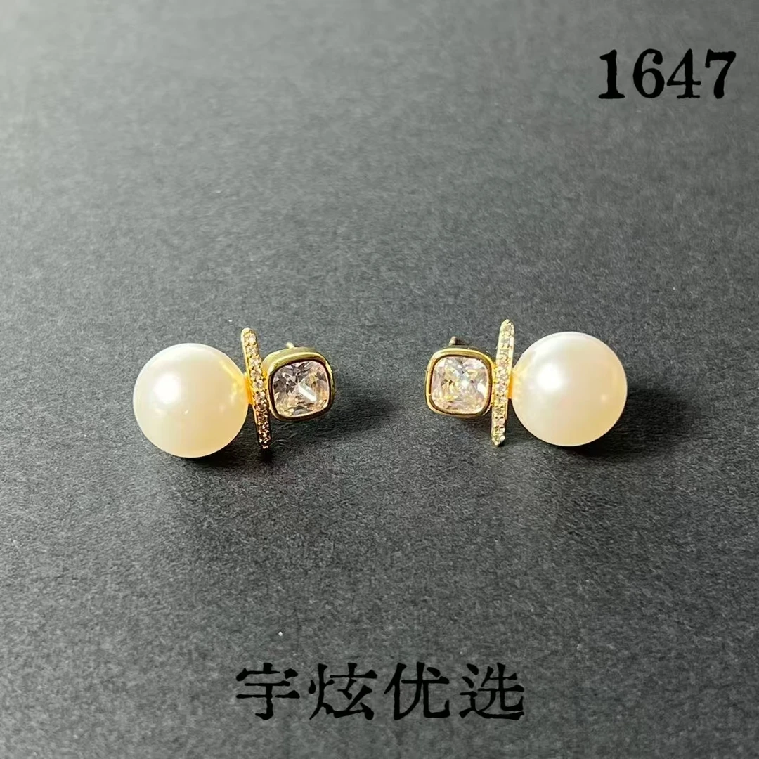 黄铜仿珍珠耳饰 时尚百搭耳钉小众1647