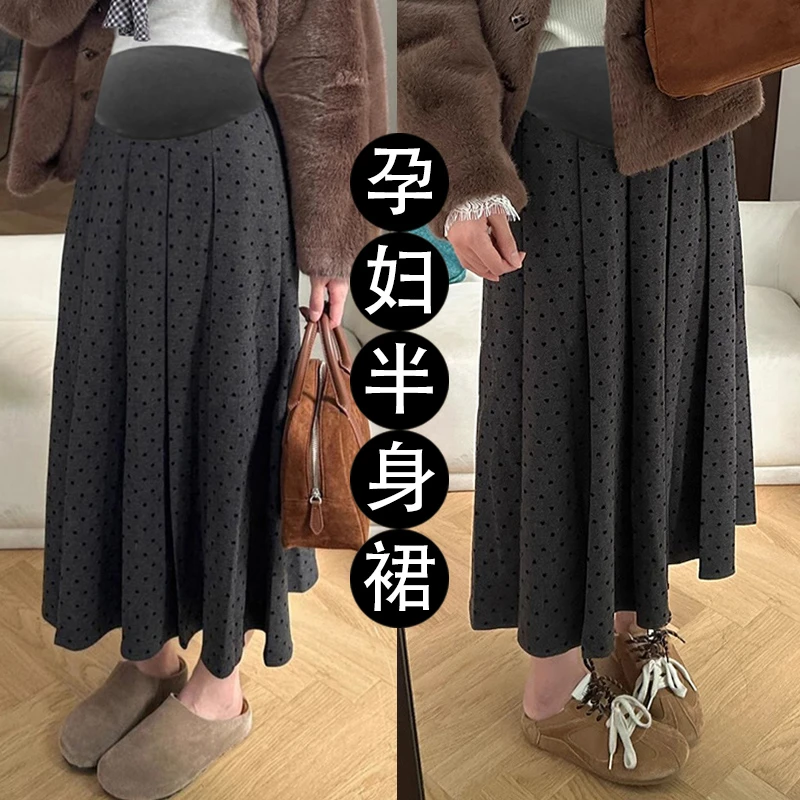 孕妇裤子秋冬款外穿大码牛仔裤冬季加绒加厚2024新款阔腿长裤冬装