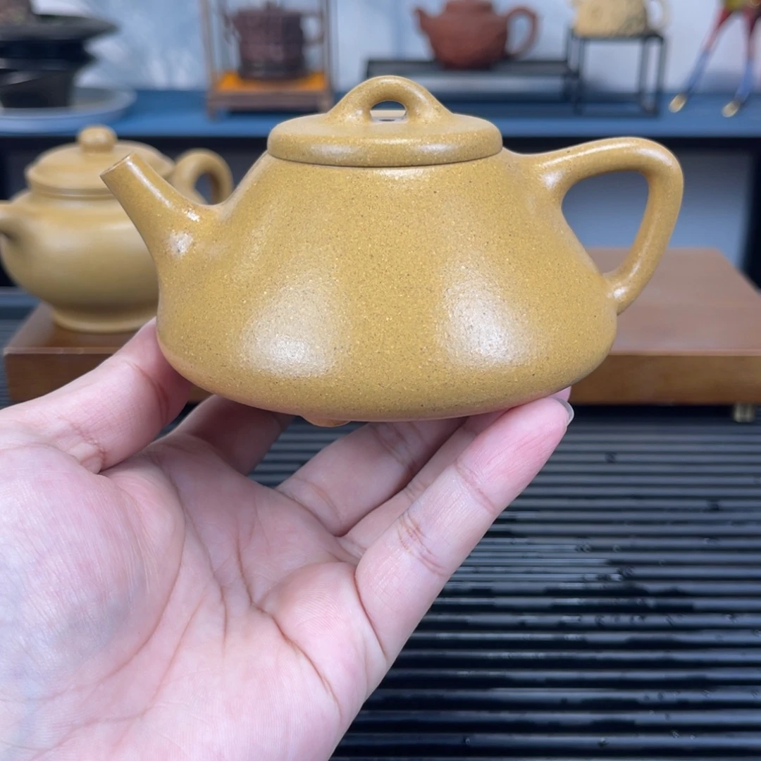 茶壶紫砂250毫升半手工黄金段石瓢