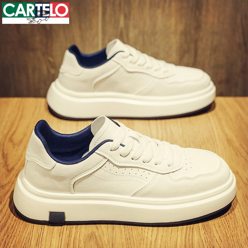 卡帝乐鳄鱼小白鞋男鞋秋季2025新款高端爆款皮款鞋子男士休闲板鞋
