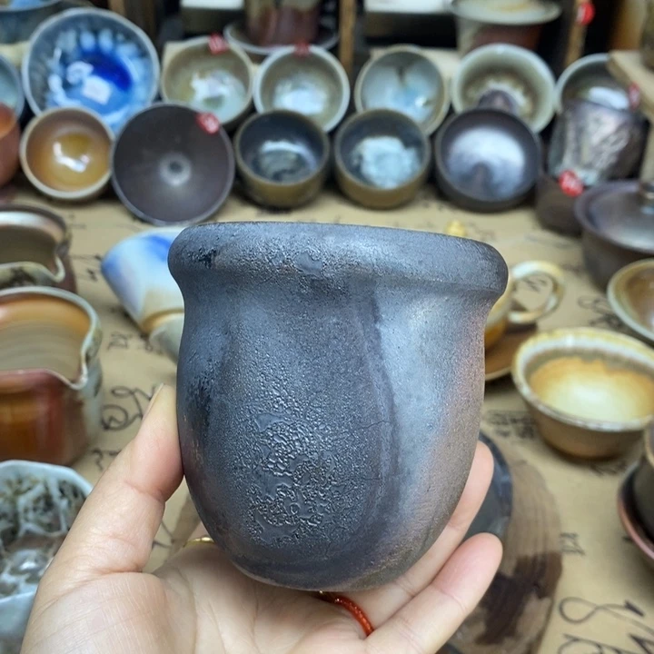 陶杯子全手工纯柴烧裸烧茶器特不退换