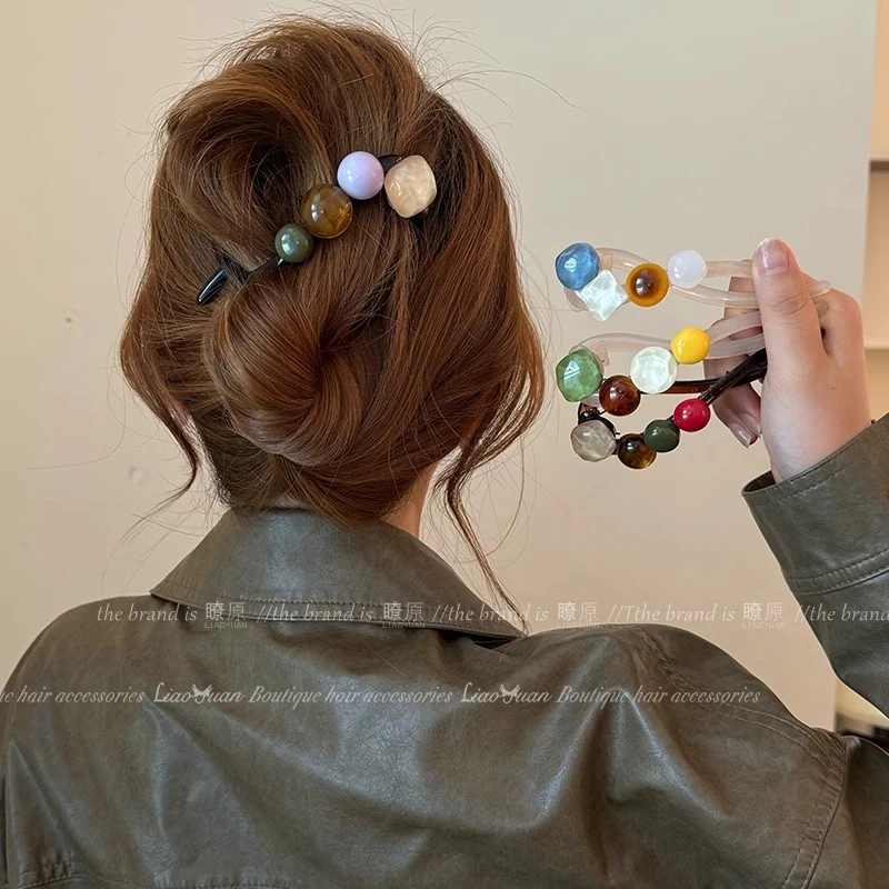 韩国清新扭扭一字抓夹女2025新款高端发夹后脑勺气质鲨鱼夹子头饰