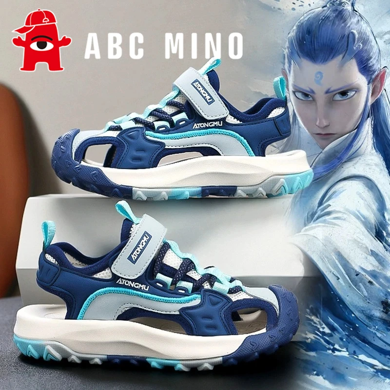 ABC MINO童鞋儿童凉鞋男童包头溯溪鞋2025夏款透气镂空网鞋中大童