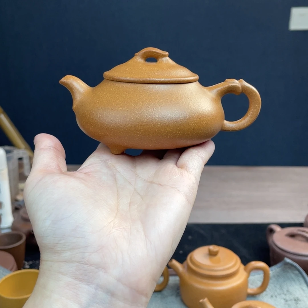 紫砂茶壶半手工老宕口黄金段简瓢170cc