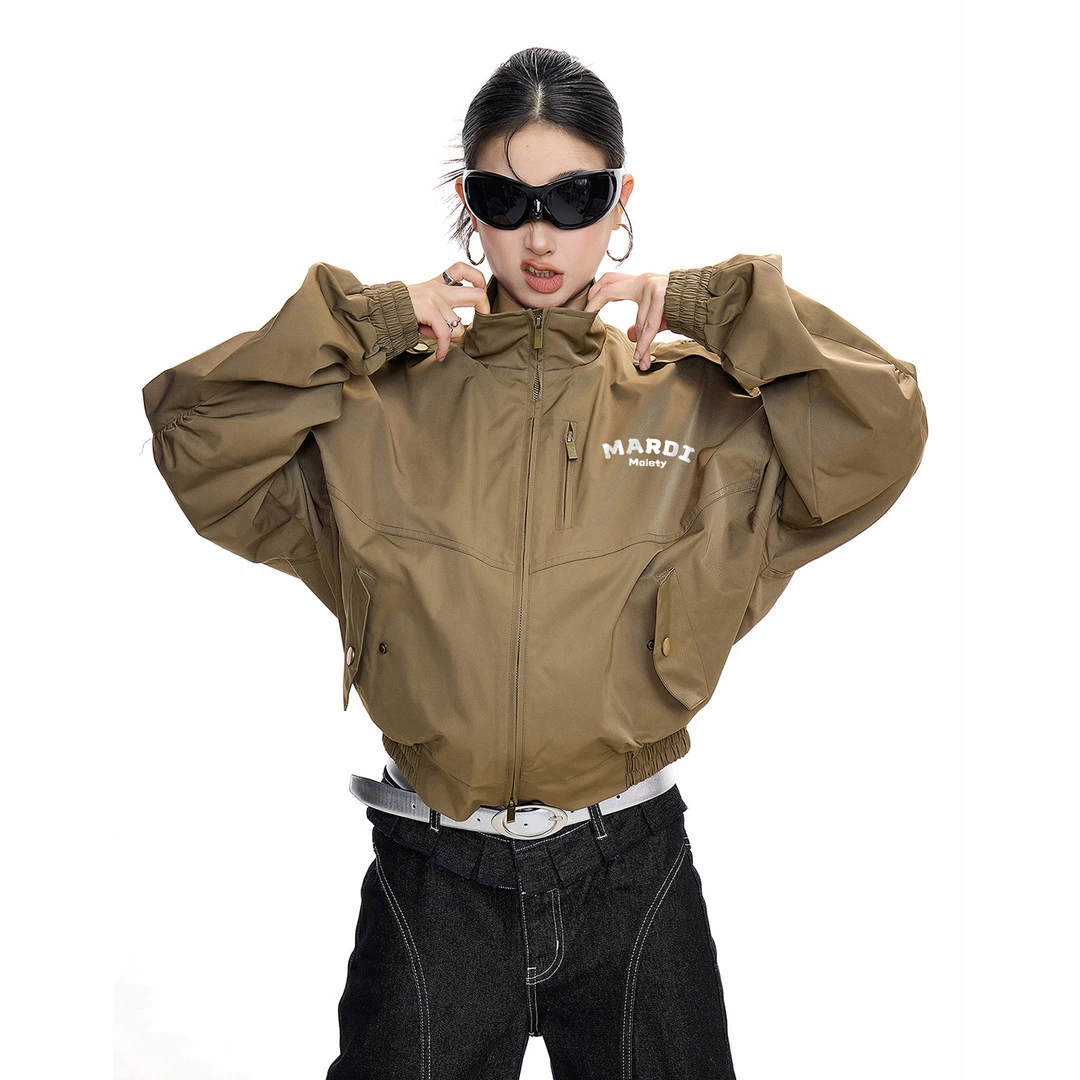 Mardi Moiety高级感立领短款夹克女2025秋季新款美式潮流工装上衣