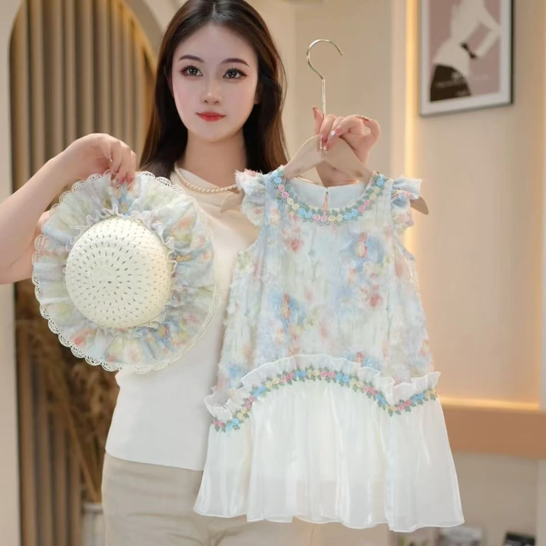 【佳琪妈】2025夏浪漫花园洋气花朵纱裙-7039#