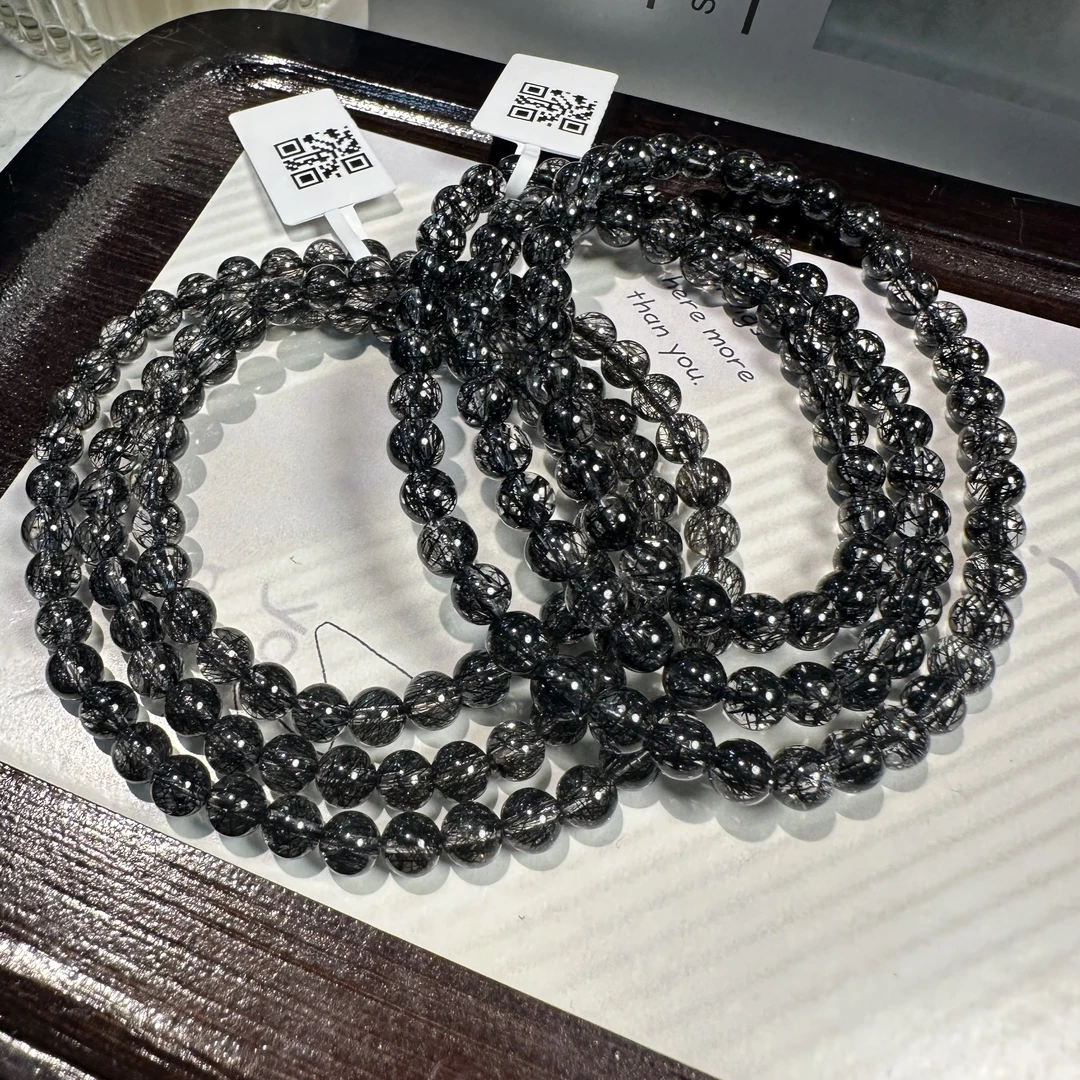 【小院甄选】黑发晶三圈手链约5mm 多样性发一件 EXL193