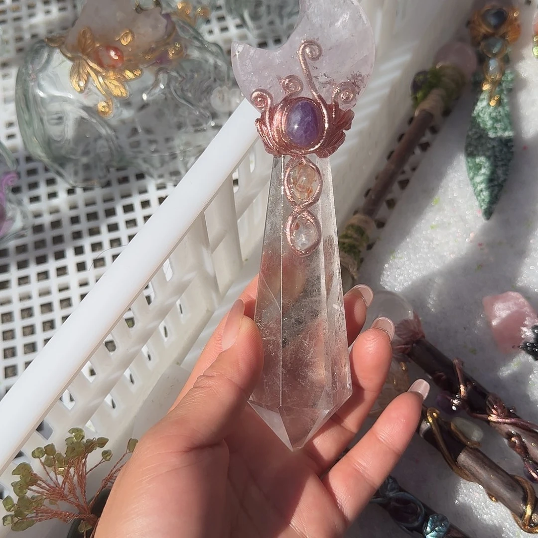 水晶手链22K金镶嵌白水