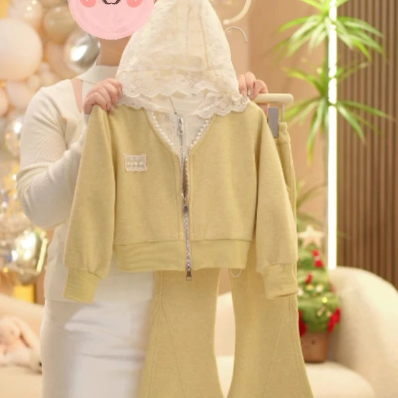 女童外套春秋2025新款女孩超好看卫衣套装女大童时髦韩系运动春装