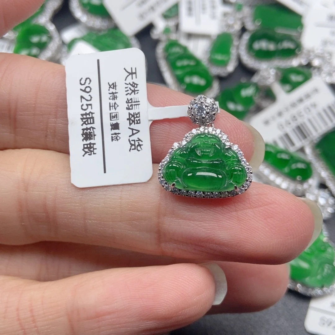 翡翠银S925镶嵌颈饰