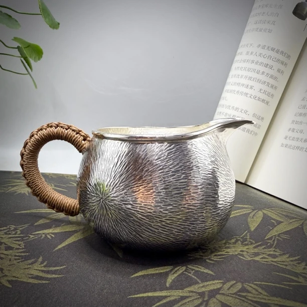 三朵锤纹 足银999纯手工茶海分茶器约115克220毫升