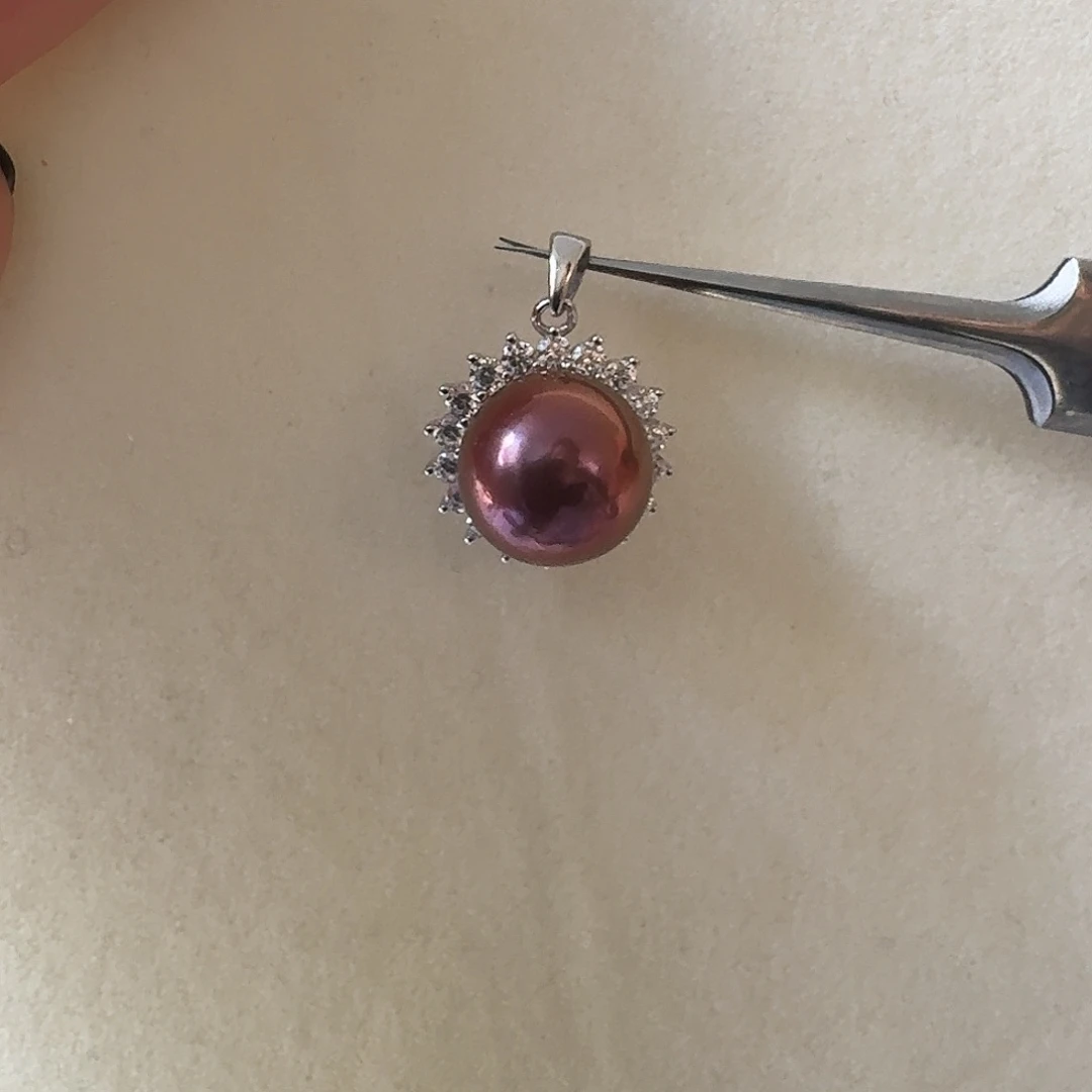 银S925镶嵌颈饰淡水珍珠