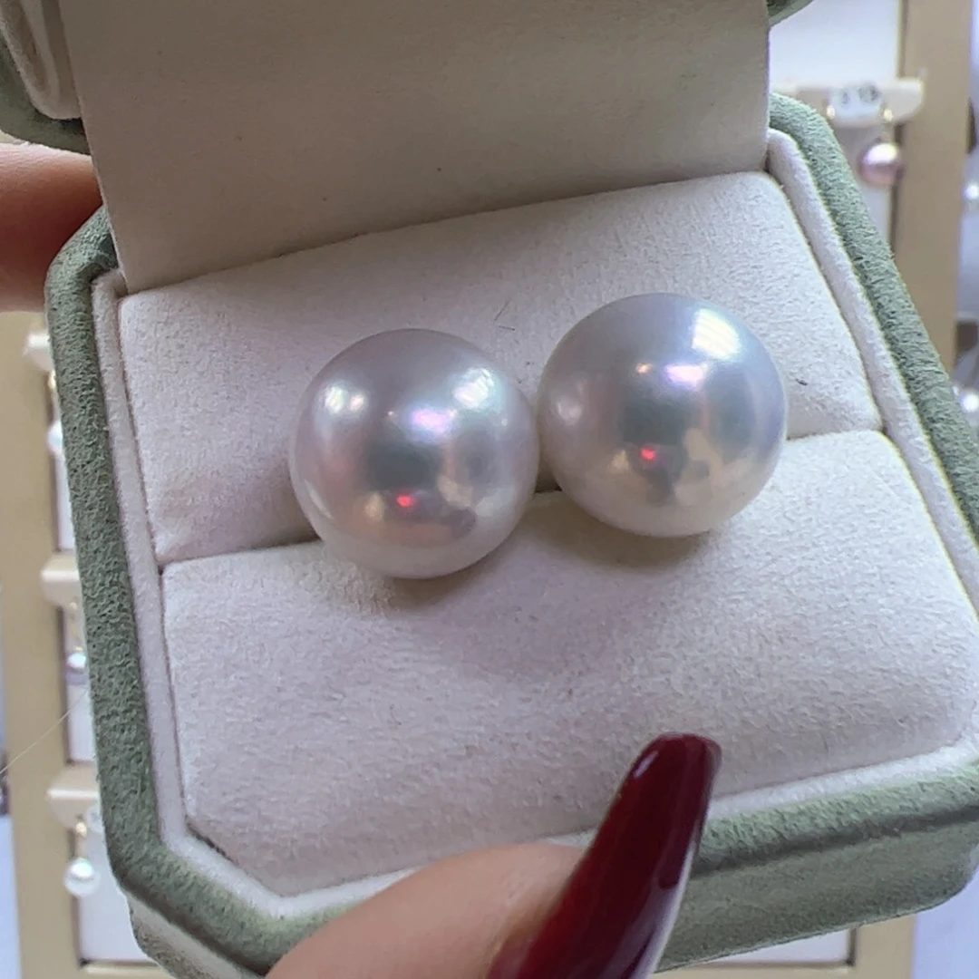 淡水珍珠耳饰银S925镶嵌