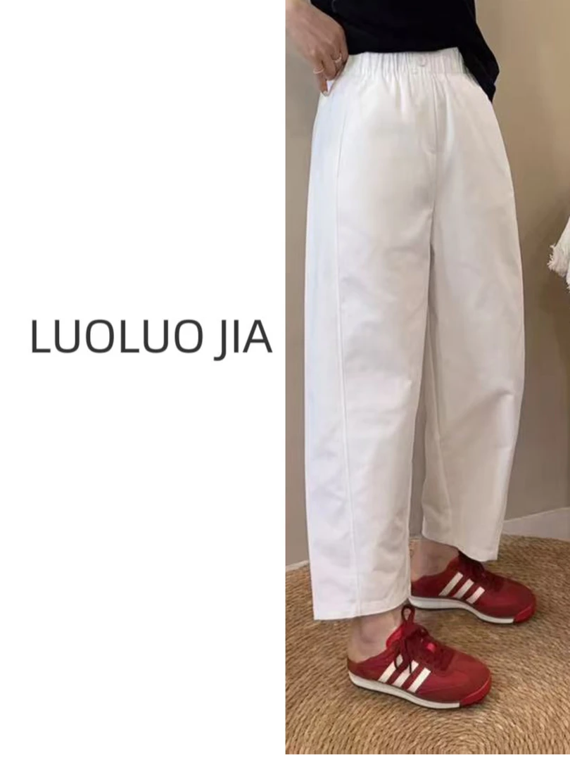 【罗罗严选】6156一颗扣简单休闲裤