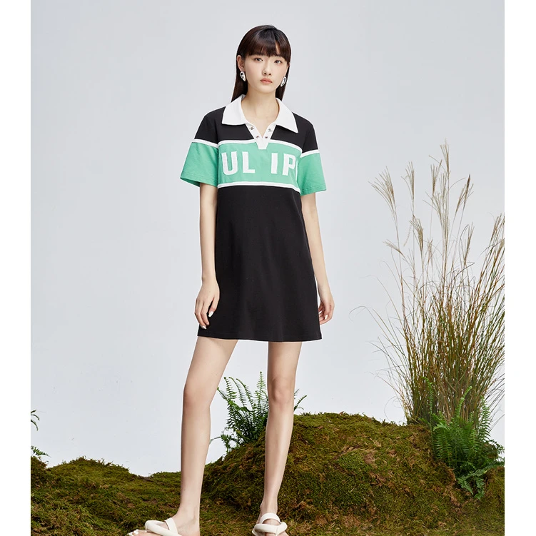 【小余专属】商场同款新品液氨菠萝纹纯棉针织连衣裙N194B32577