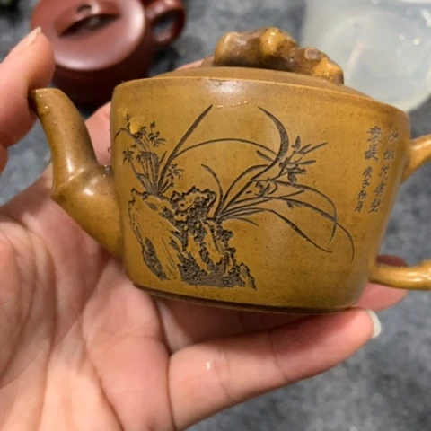 你***知紫砂茶壶陶瓷摆件工艺品摆件