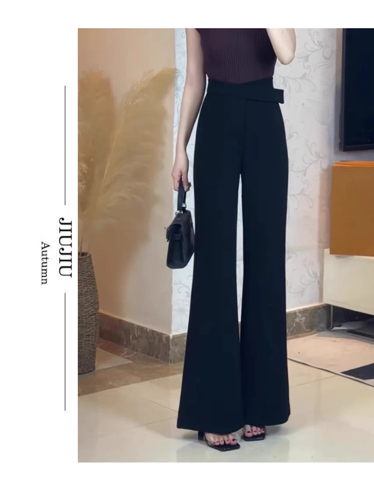 「西野暮色」2025早春新款不对称腰头魔术贴长裤HBZU651537 nnassa