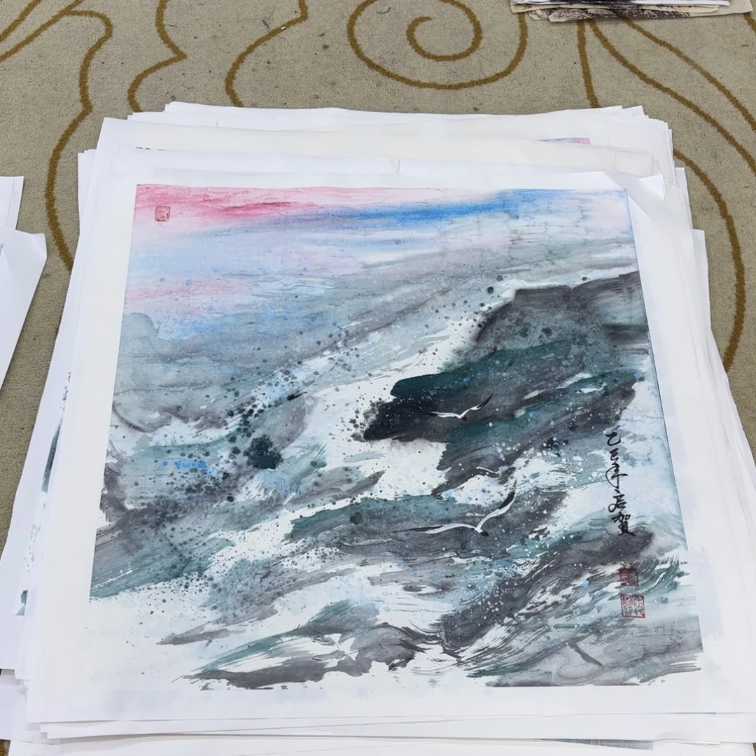 国画国画年启贺老师作品刘