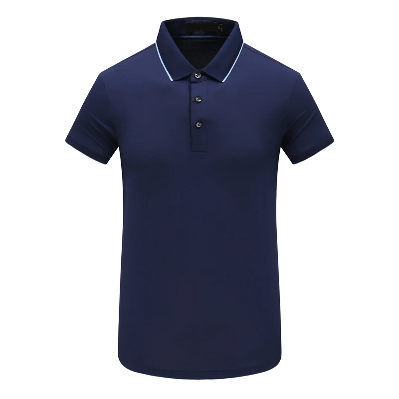 SF435路男式夏季短袖T恤 翻领套头休闲商务上衣 深蓝色