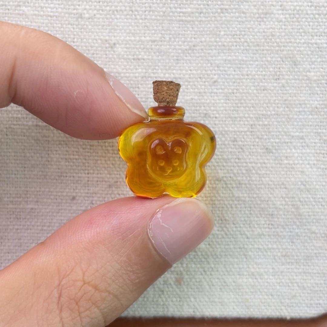琥珀未镶嵌珠宝奇石许愿瓶
