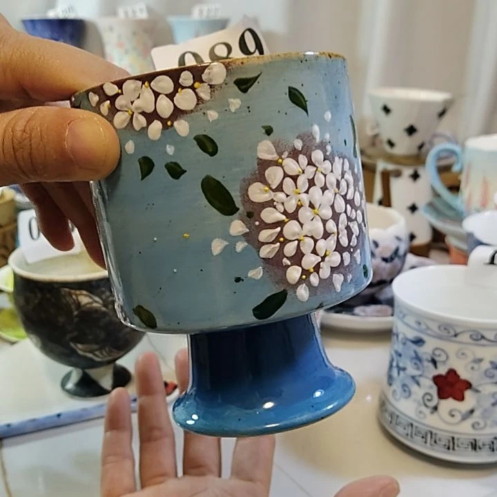 瓷杯子景德镇陶瓷釉下彩咖啡杯