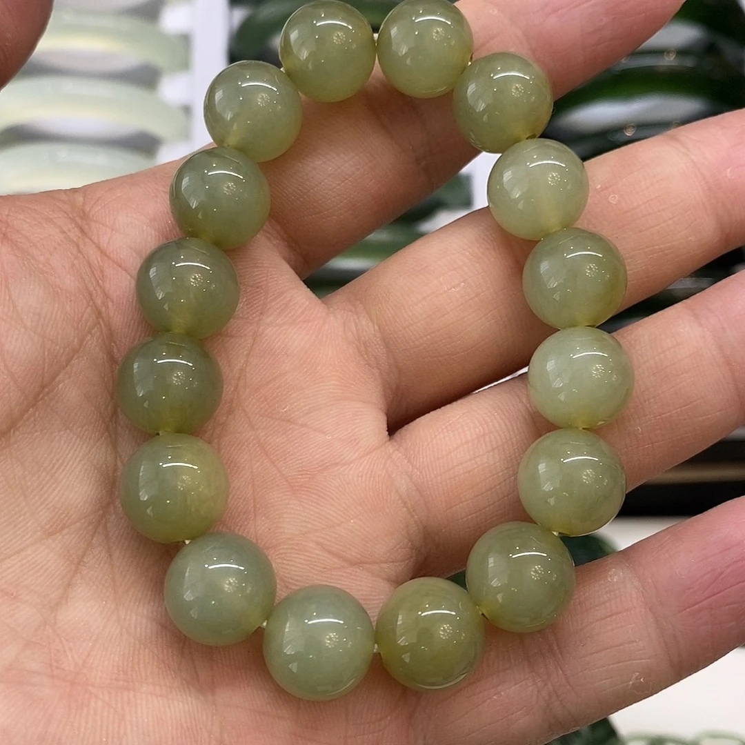 蛇纹石玉未镶嵌手链微瑕12